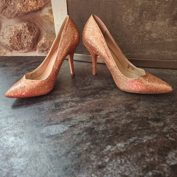 Style & Co. Champagne Pink "Pyxie" Glitter High Heels Size 6M - Picture 11 of 15
